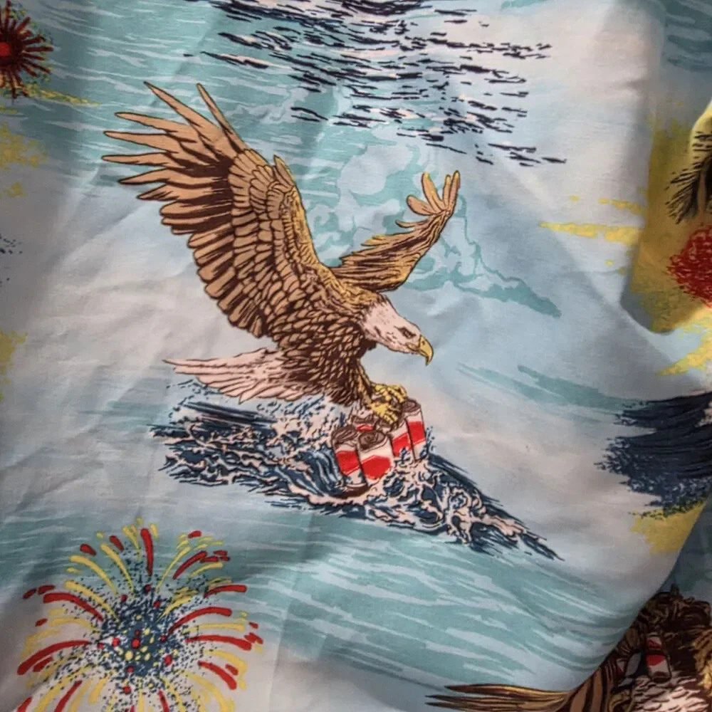 Quicksilver Swim Board Shorts Mens 34 American Flag July 4th USA Beer Eagle